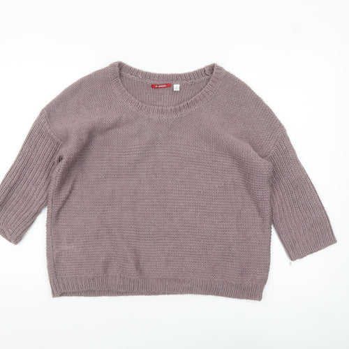 Hotkiss Womens Purple Wool Blend Crew Neck Jumper Size 12