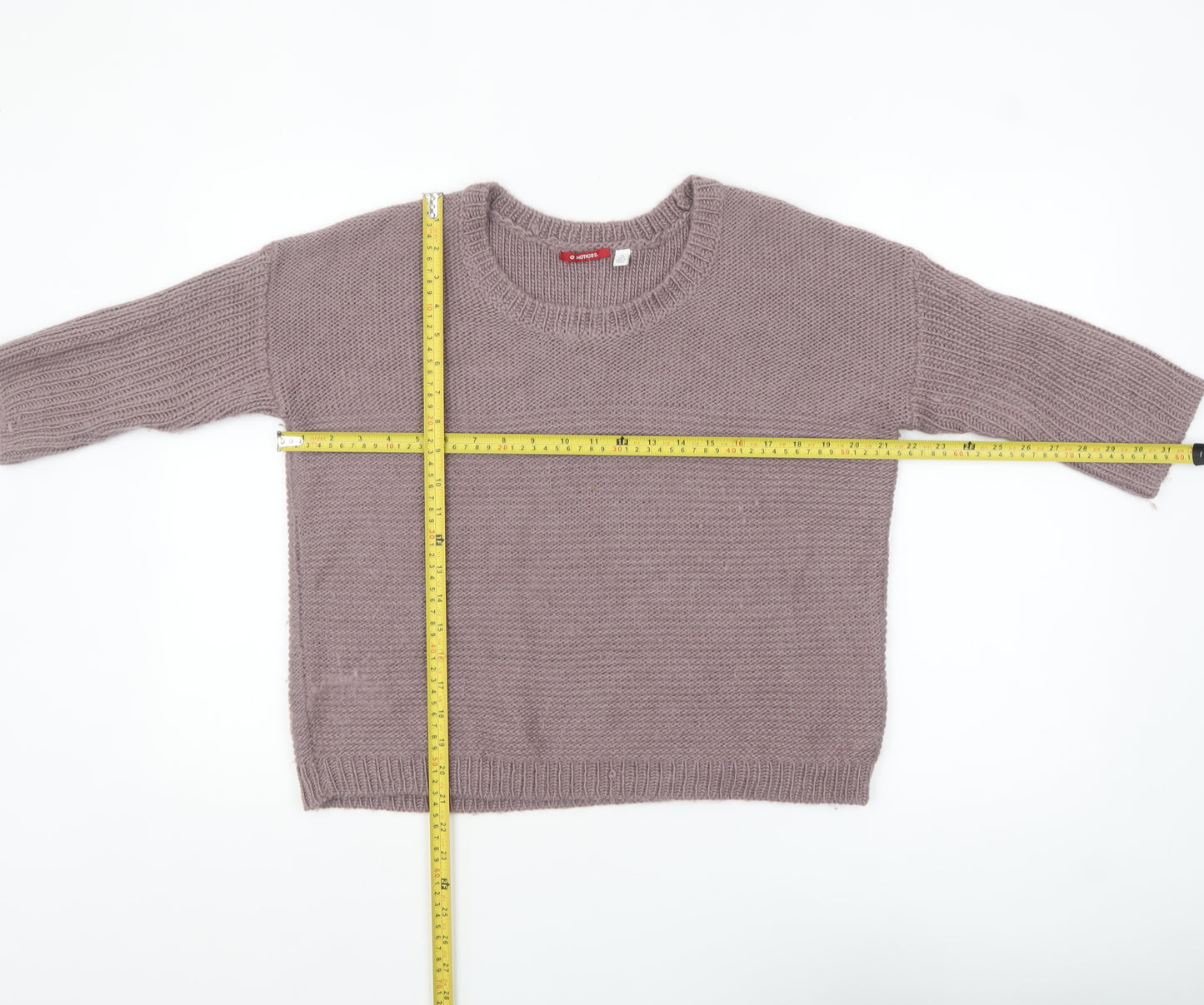 Hotkiss Womens Purple Wool Blend Crew Neck Jumper Size 12