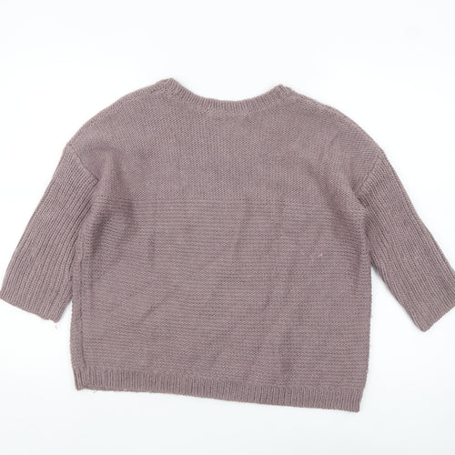 Hotkiss Womens Purple Wool Blend Crew Neck Jumper Size 12