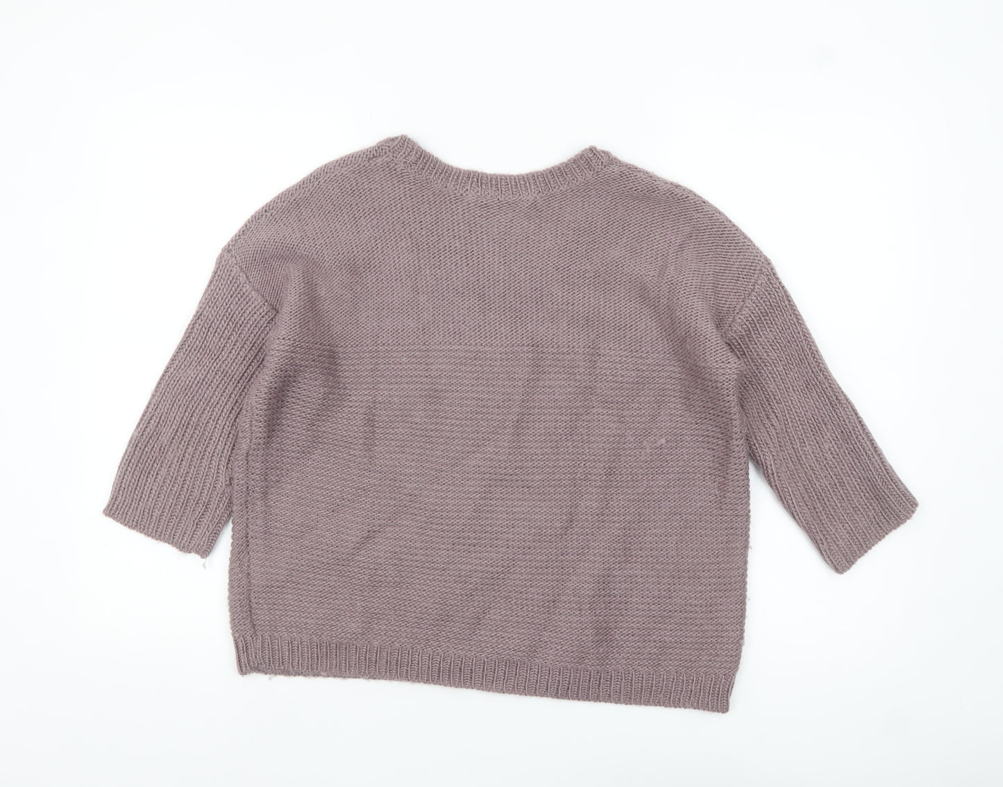 Hotkiss Womens Purple Wool Blend Crew Neck Jumper Size 12