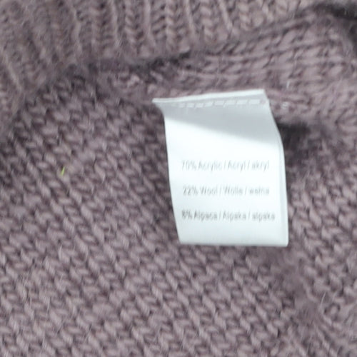 Hotkiss Womens Purple Wool Blend Crew Neck Jumper Size 12