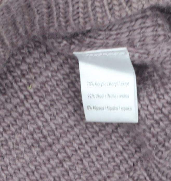 Hotkiss Womens Purple Wool Blend Crew Neck Jumper Size 12