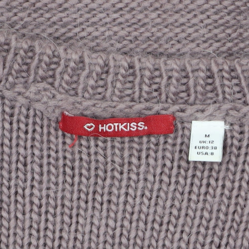 Hotkiss Womens Purple Wool Blend Crew Neck Jumper Size 12
