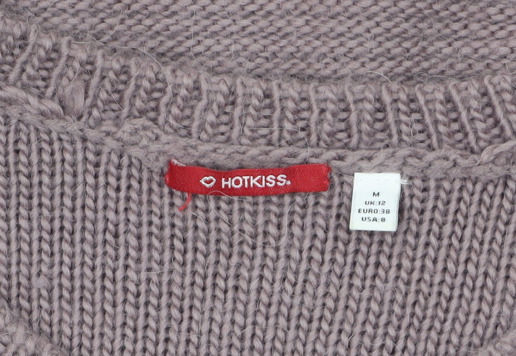 Hotkiss Womens Purple Wool Blend Crew Neck Jumper Size 12