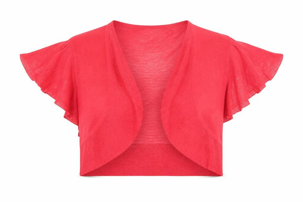 Marks and Spencer Women's Red Linen Blend Short Sleeve Open Cardigan Size 14
