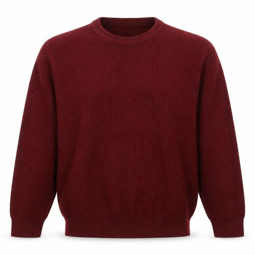Austin Reed Men's Red Waffle Knit Merino Wool Blend Jumper L
