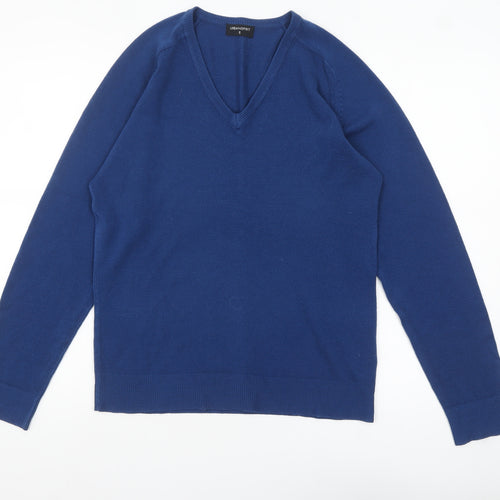 Urban Spirit Men's Blue V-Neck Acrylic Jumper Size S