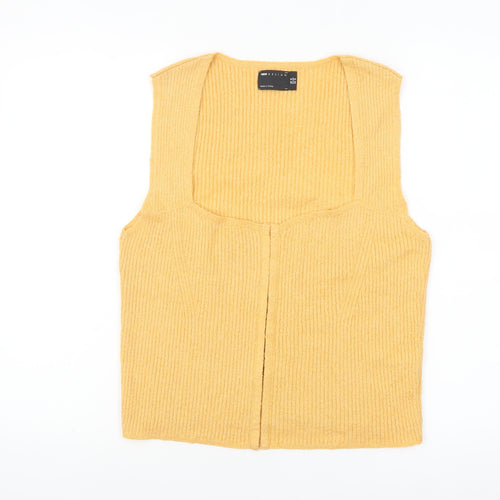ASOS Design Women's Yellow Knit Tank Top Size 16 Sleeveless