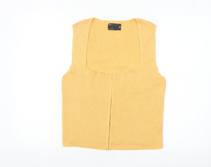 ASOS Design Women's Yellow Knit Tank Top Size 16 Sleeveless