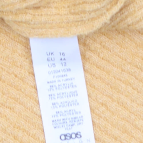 ASOS Design Women's Yellow Knit Tank Top Size 16 Sleeveless