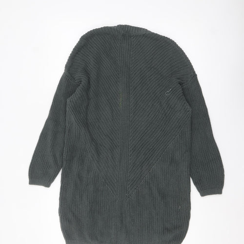 Fat Face Women’s Grey Cotton Knit Long Sleeve Tunic Jumper Size 14