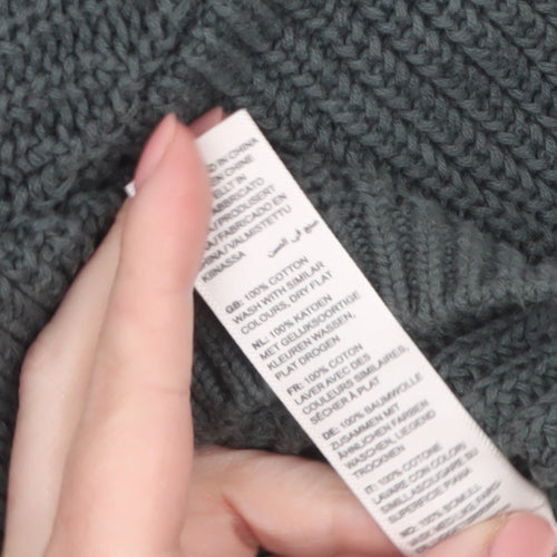 Fat Face Women’s Grey Cotton Knit Long Sleeve Tunic Jumper Size 14