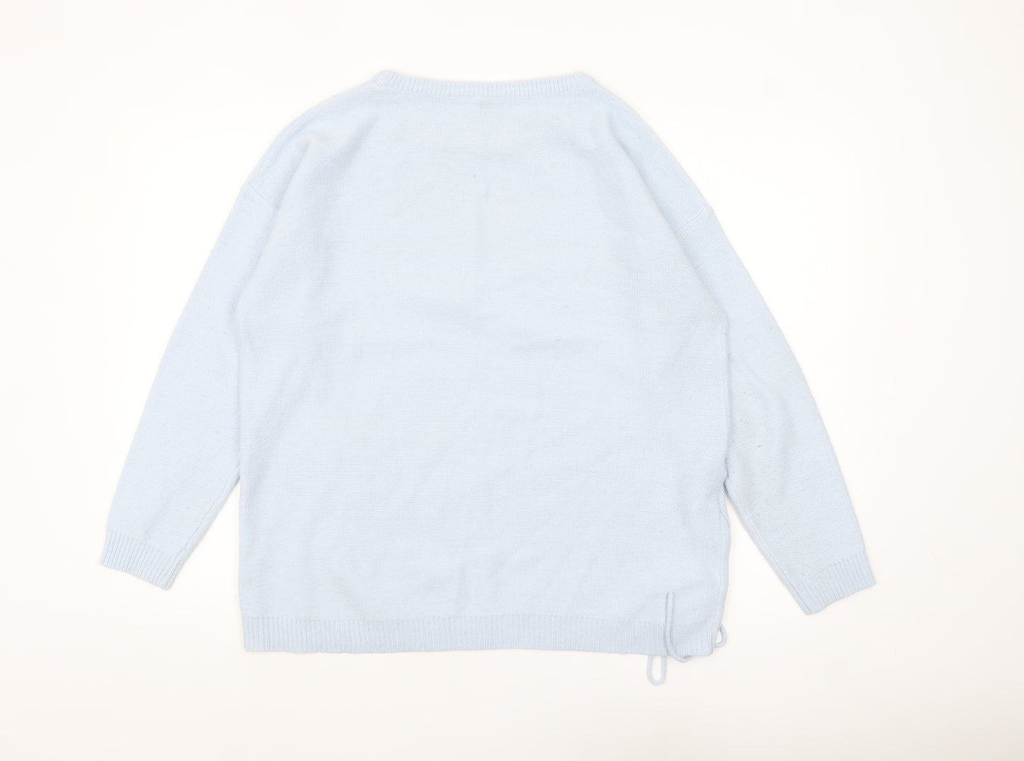 Capsule Women Blue Acrylic Crew Neck Pullover Jumper Size S