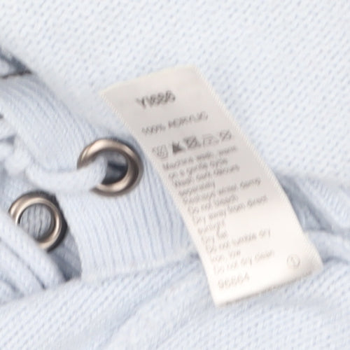 Capsule Women Blue Acrylic Crew Neck Pullover Jumper Size S