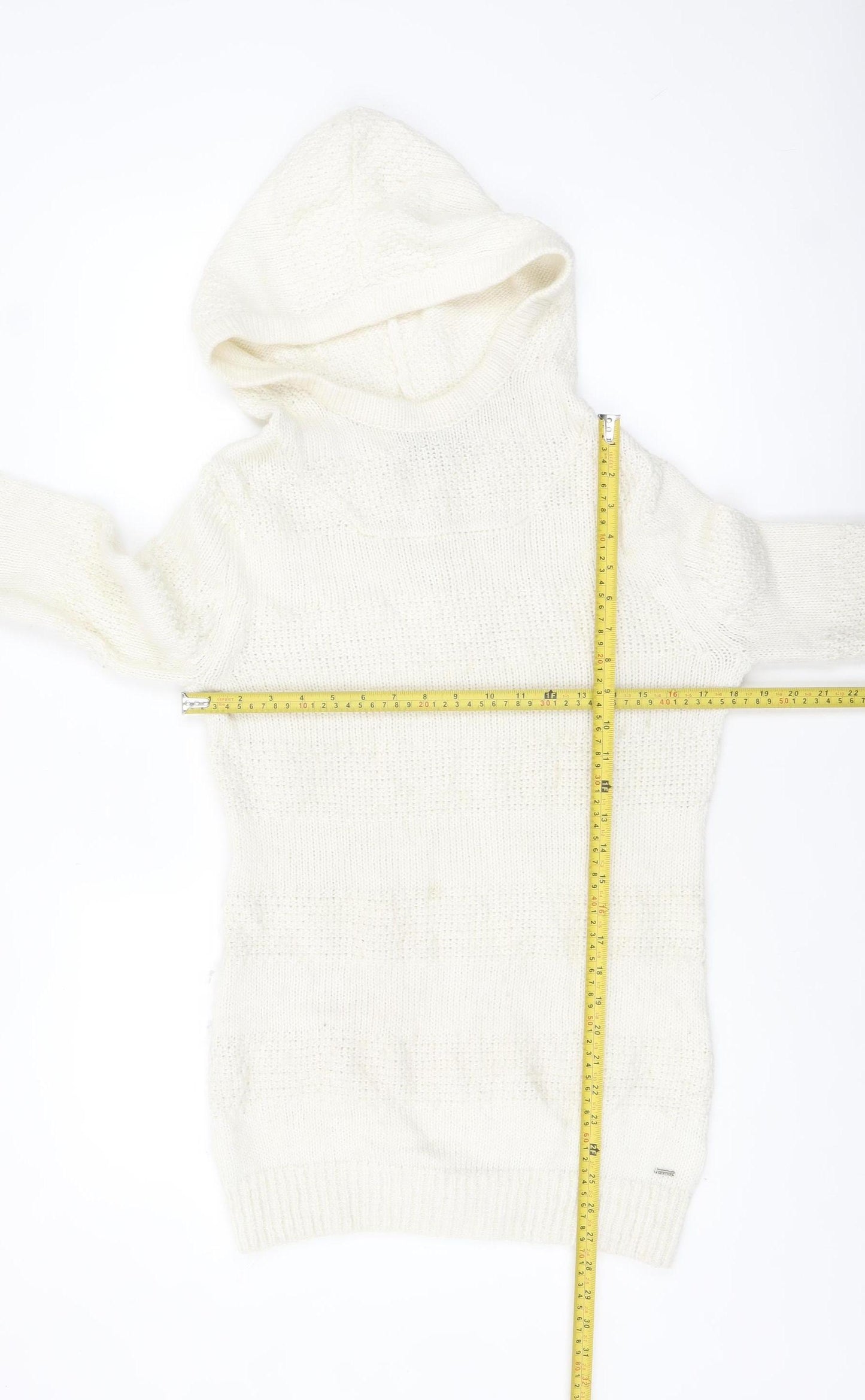 Animal Women Ivory Hooded Chunky Knit Jumper Size 12