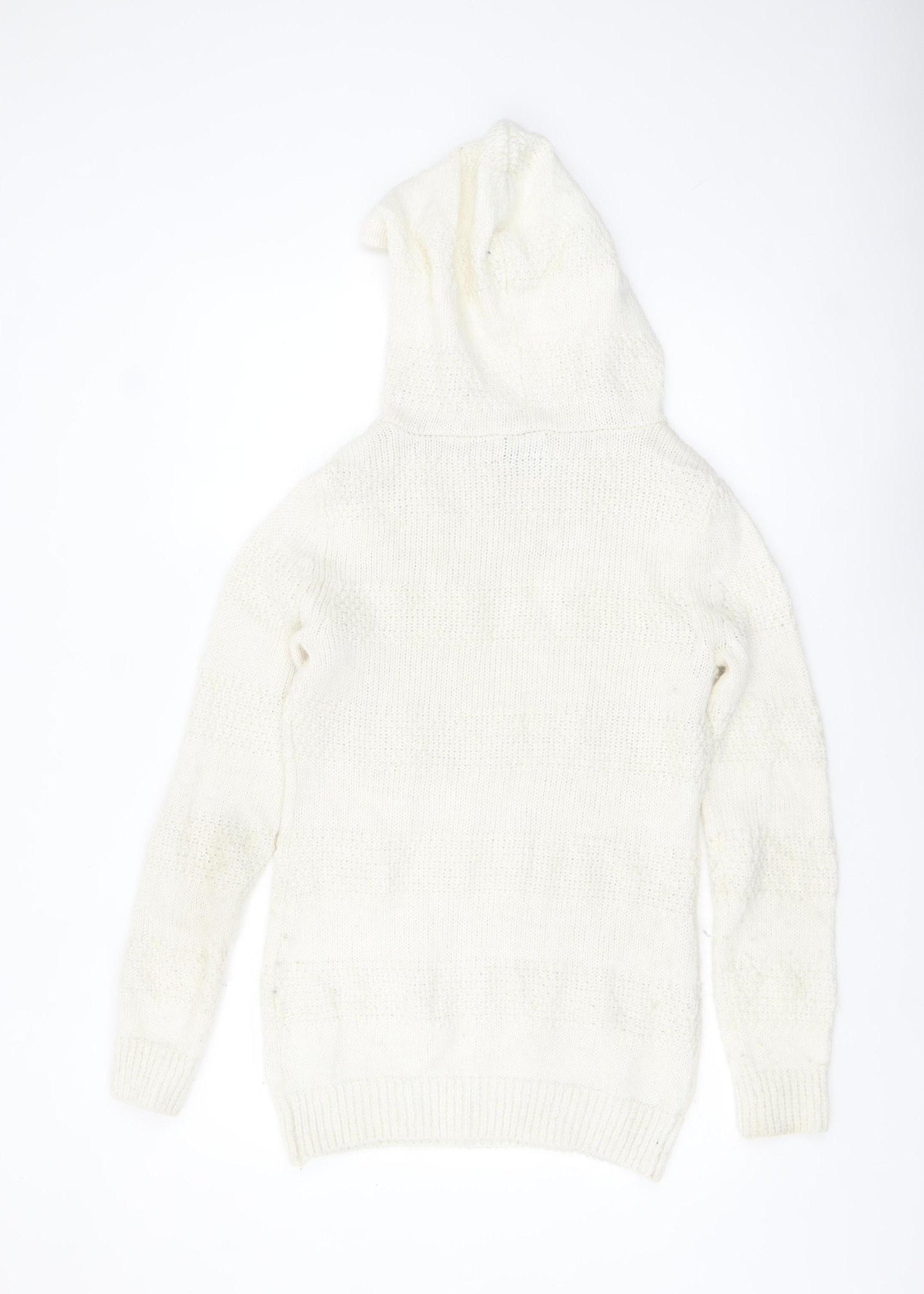 Animal Women Ivory Hooded Chunky Knit Jumper Size 12