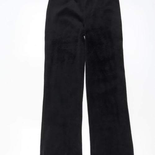 H&M Girls Black Velour Stretch Trousers Size 13 Years Regular Fit