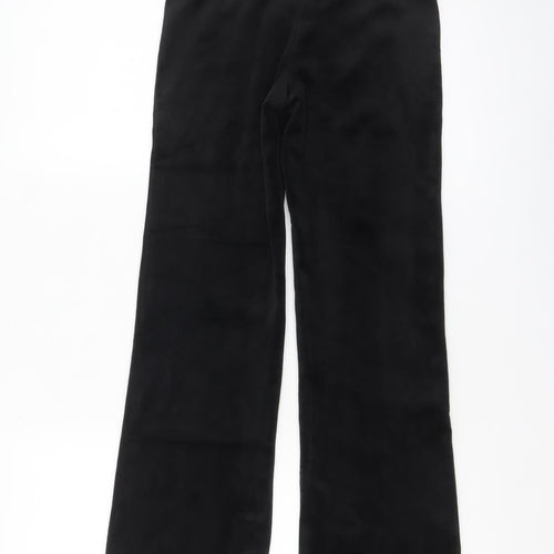 H&M Girls Black Velour Stretch Trousers Size 13 Years Regular Fit