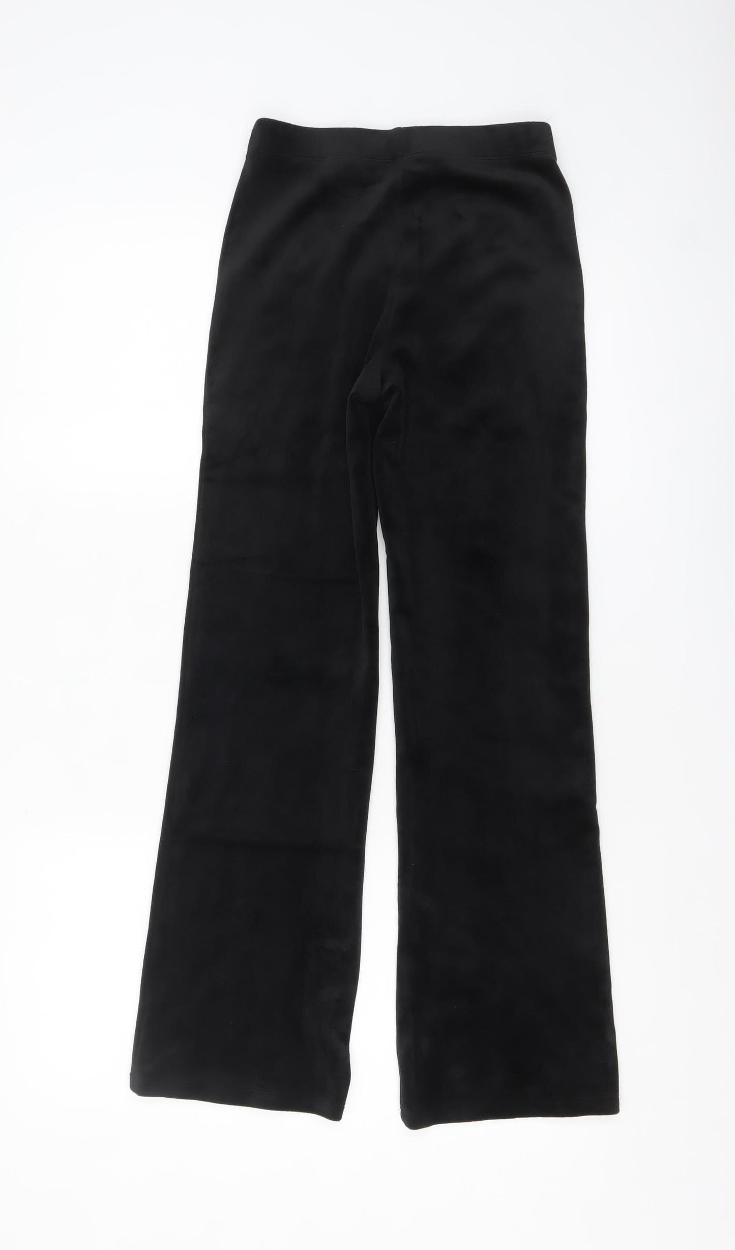 H&M Girls Black Velour Stretch Trousers Size 13 Years Regular Fit