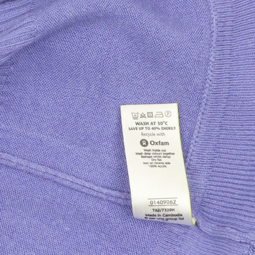 Marks and Spencer Per Una Women Purple Ruffle Knit Cardigan Size 14