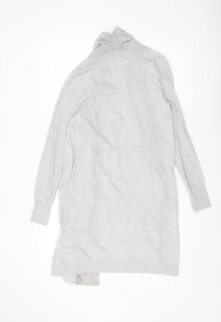 Mint Velvet Womens Grey Size 12 Long Sleeve Open Knit Cardigan