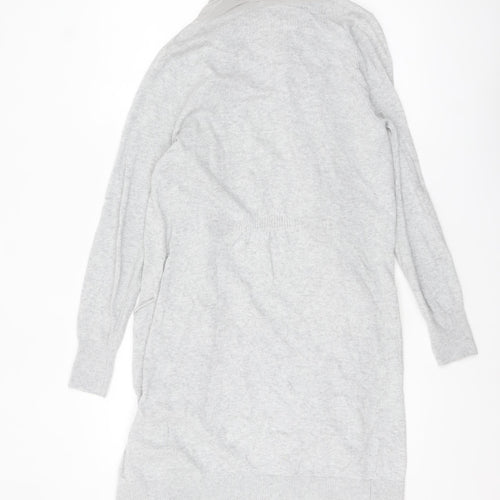 Mint Velvet Womens Grey Size 12 Long Sleeve Open Knit Cardigan