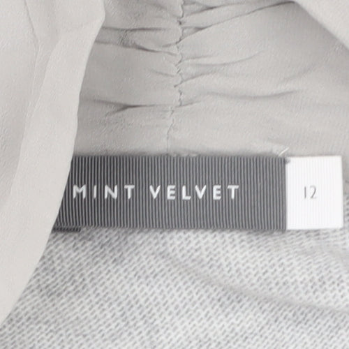 Mint Velvet Womens Grey Size 12 Long Sleeve Open Knit Cardigan