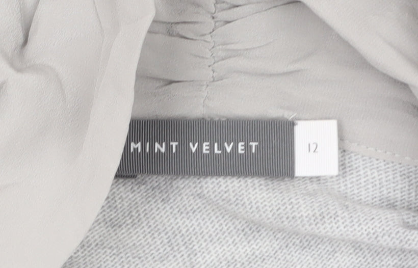 Mint Velvet Womens Grey Size 12 Long Sleeve Open Knit Cardigan