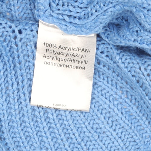 Marble Women’s Blue Knit Jumper Size 16 Crew Neck 3/4 Sleeve