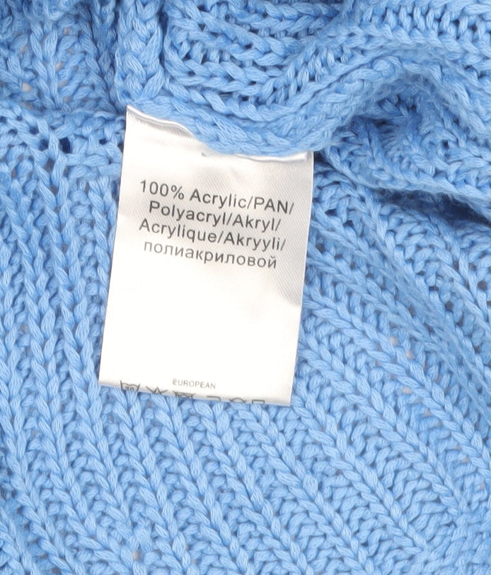 Marble Women’s Blue Knit Jumper Size 16 Crew Neck 3/4 Sleeve