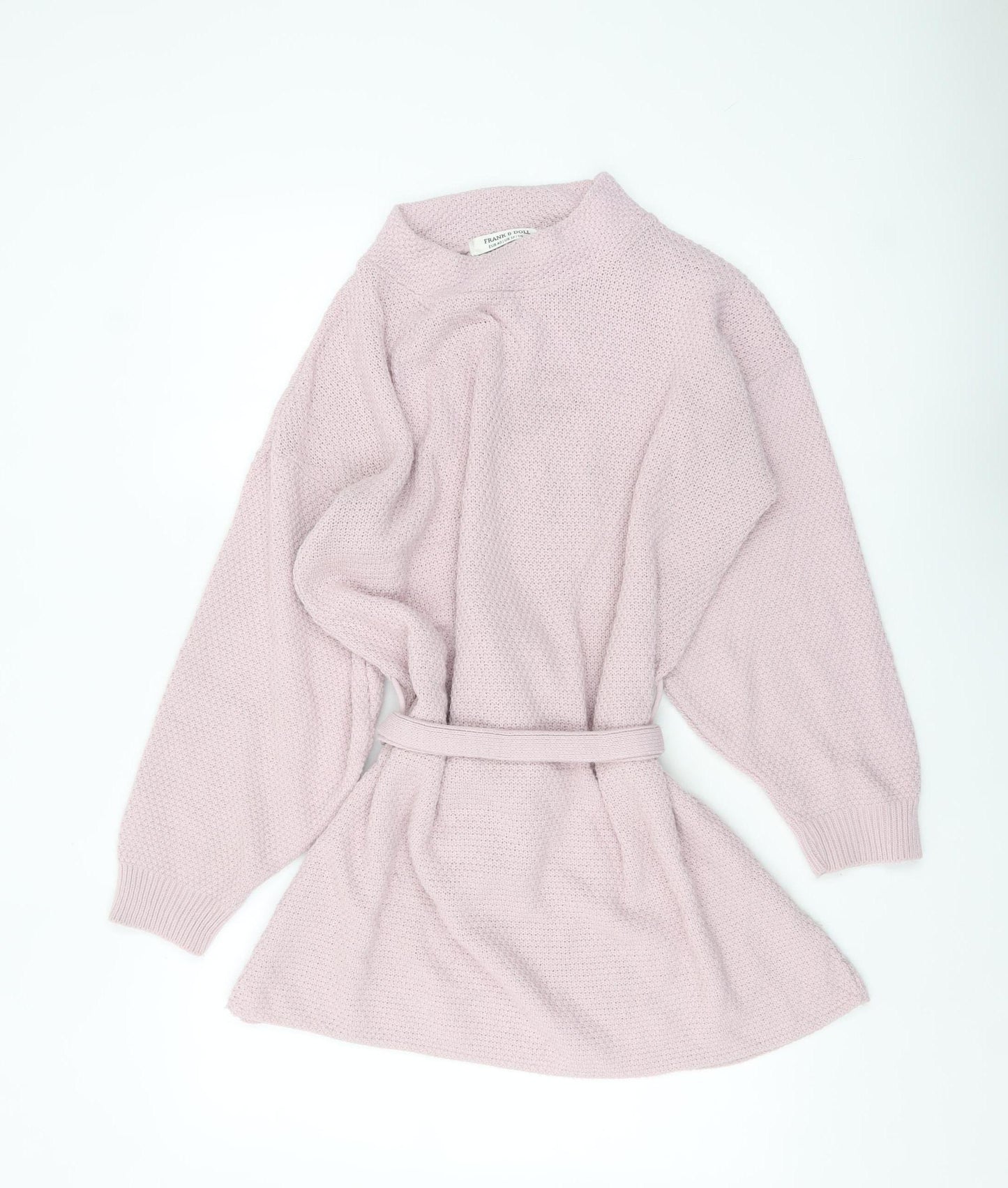 Frank & Doll Women’s Pink Belted Tunic Jumper UK 12 Cotton Knit
