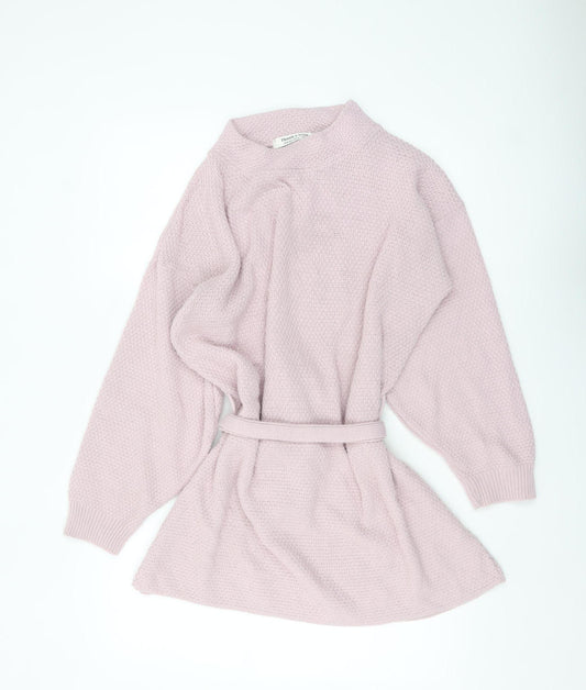 Frank & Doll Women’s Pink Belted Tunic Jumper UK 12 Cotton Knit