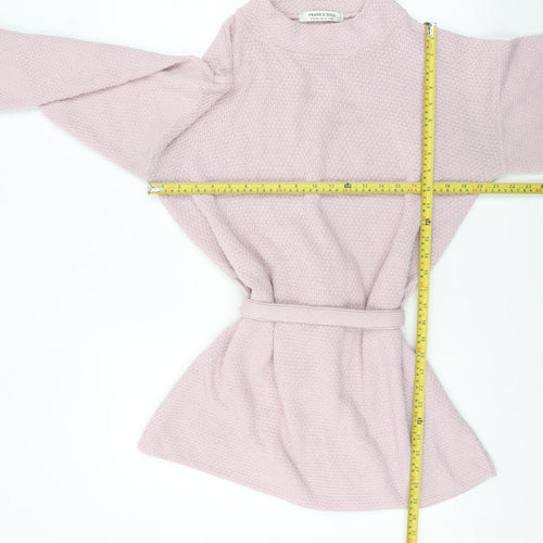 Frank & Doll Women’s Pink Belted Tunic Jumper UK 12 Cotton Knit