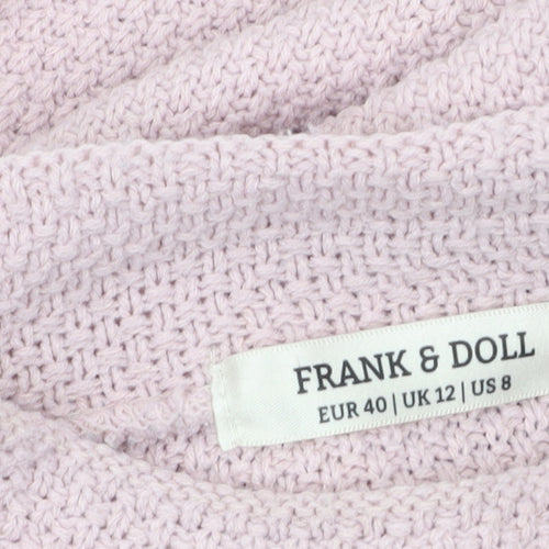 Frank & Doll Women’s Pink Belted Tunic Jumper UK 12 Cotton Knit