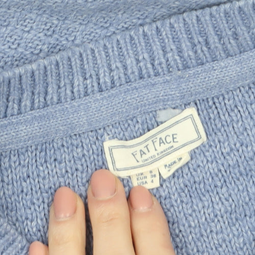Fat Face Women's Blue Crew Neck Knit Jumper Size 10