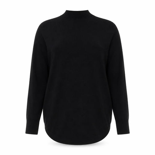 Oasis Womens Black XS Mock Neck Long Sleeve Knit Jumper