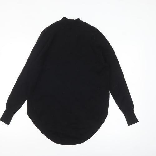 Oasis Womens Black XS Mock Neck Long Sleeve Knit Jumper