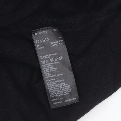 Oasis Womens Black XS Mock Neck Long Sleeve Knit Jumper