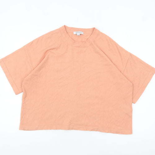 Great Plains Women Pink Relaxed Fit Knit Short Sleeve Jumper Size 10