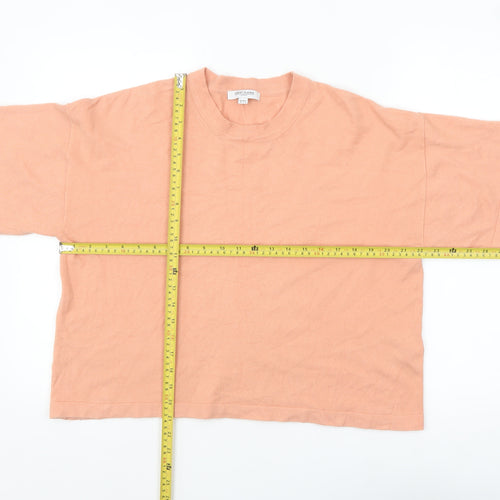 Great Plains Women Pink Relaxed Fit Knit Short Sleeve Jumper Size 10