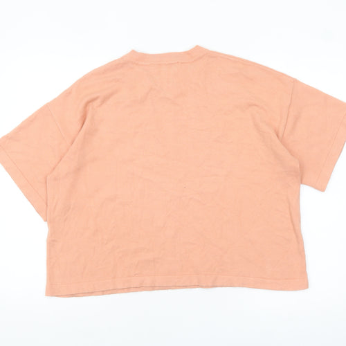 Great Plains Women Pink Relaxed Fit Knit Short Sleeve Jumper Size 10
