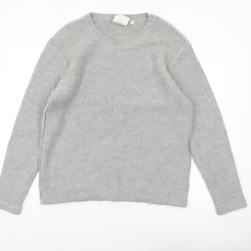Cheap Monday Men's Grey Wool Blend Crew Neck Jumper Size L