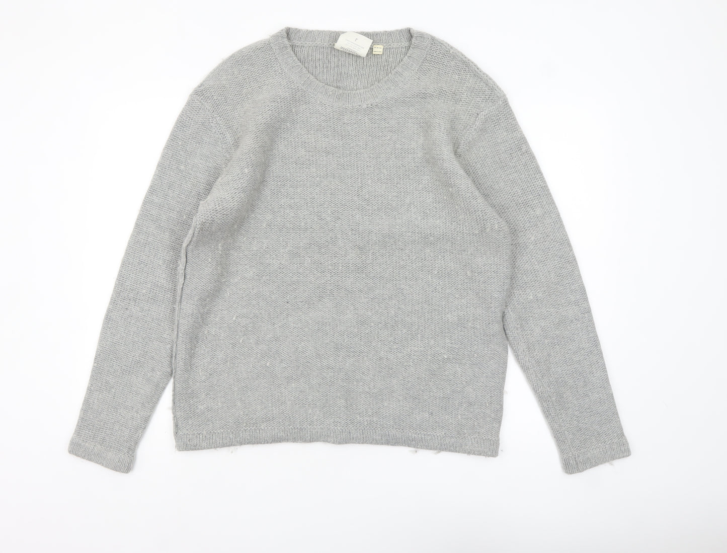 Cheap Monday Men's Grey Wool Blend Crew Neck Jumper Size L