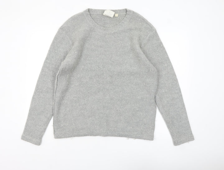 Cheap Monday Men's Grey Wool Blend Crew Neck Jumper Size L