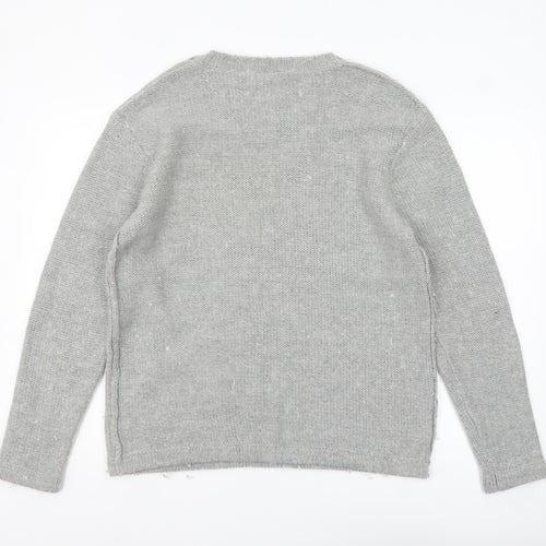 Cheap Monday Men's Grey Wool Blend Crew Neck Jumper Size L