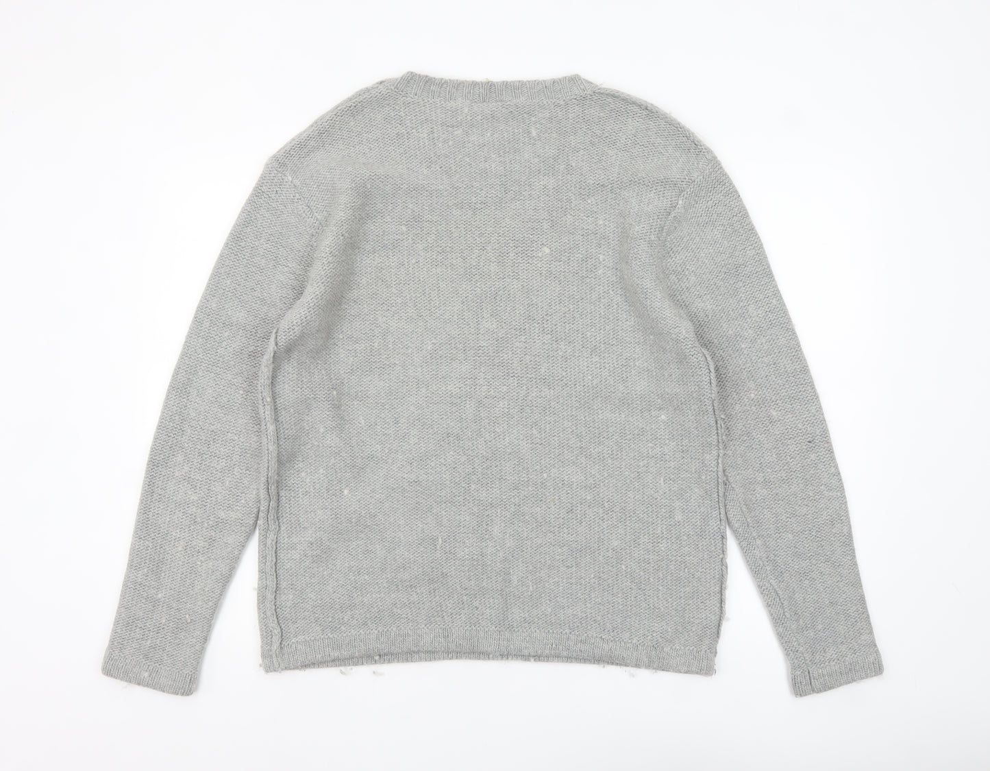 Cheap Monday Men's Grey Wool Blend Crew Neck Jumper Size L