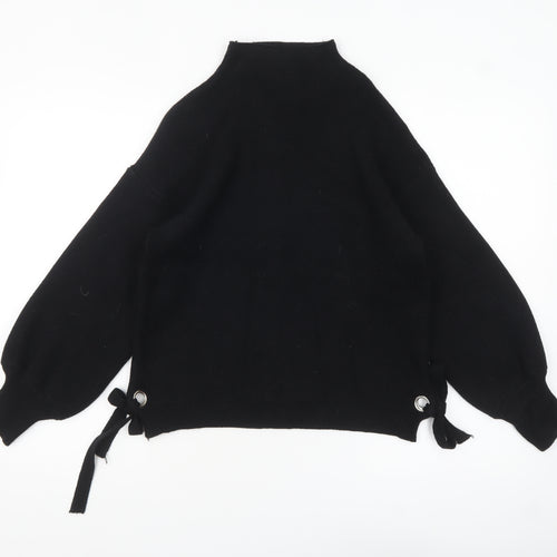 Wild Flower Women's Black High Neck Knit Jumper S