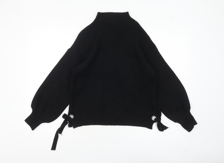Wild Flower Women's Black High Neck Knit Jumper S