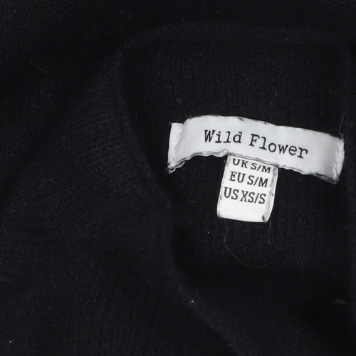 Wild Flower Women's Black High Neck Knit Jumper S