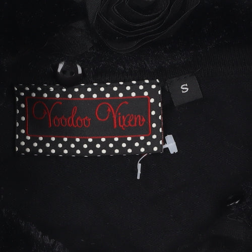 Voodoo Vixen Women's Black Faux Fur Collar Cardigan Size S